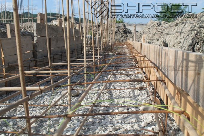 Армирование фундамента стеклопластиковой арматурой Rockbar. Туапсинский район